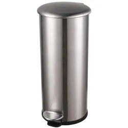 Helit Tretabfallsammler "the zinc" 30 l D270xH623mm Edelstahl silber, Abfalleimer, Silber