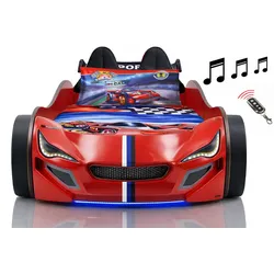 Autobett Kinder 90x200 Jungen LED Leuchte Unterbodenbeleuchtung Sound Fernbedienung