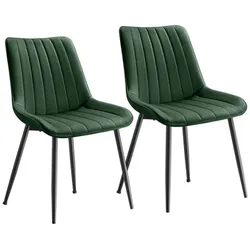 Helloshop26 - Set aus 2 Esszimmer-/Küchenstühlen Tragkraft bis 120 kg Stahlbeine ergonomische Rückenlehne für Esszimmer/Küche grün 12_0006191