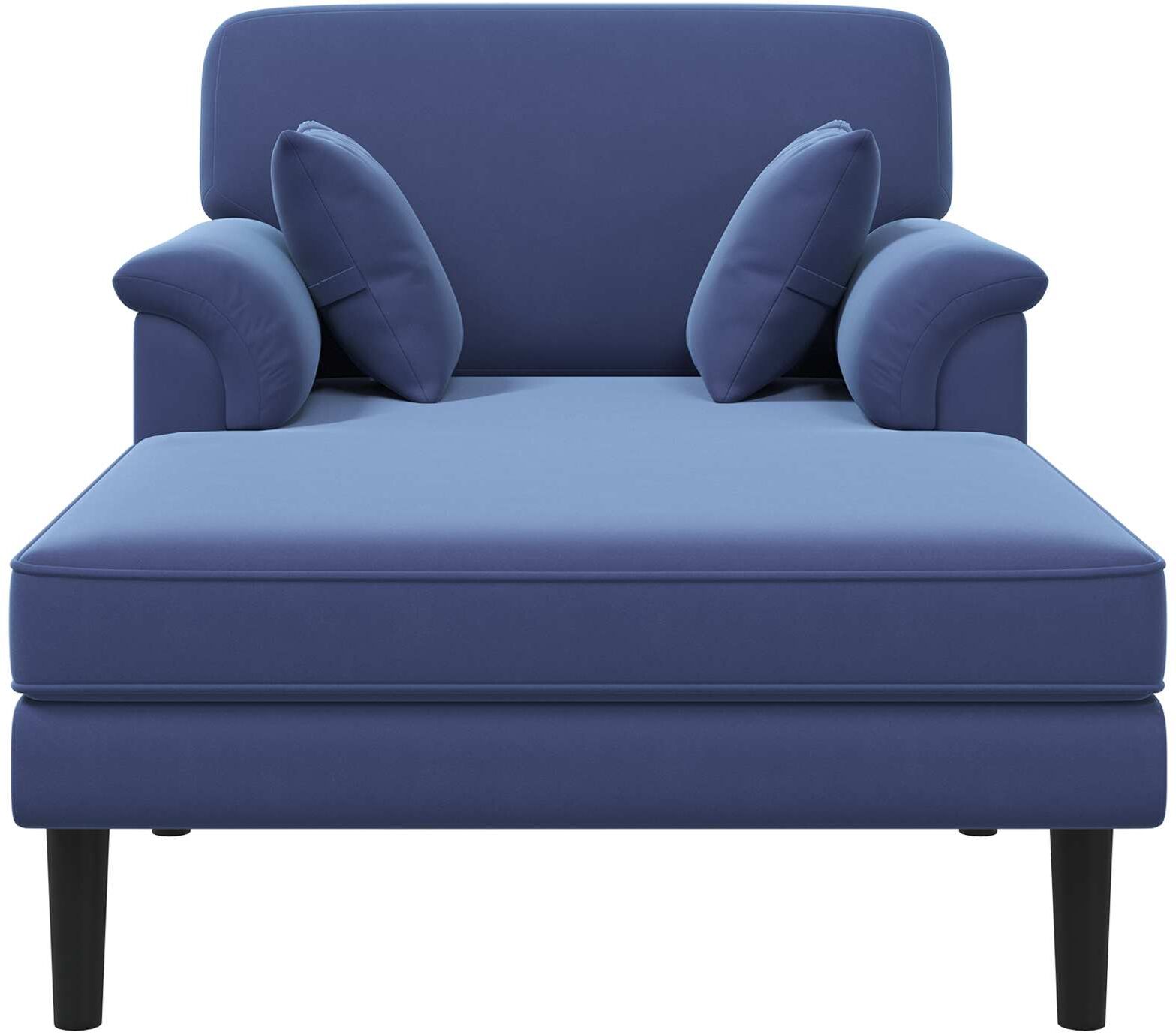vidaXL Chaise longue Bleu police Velours