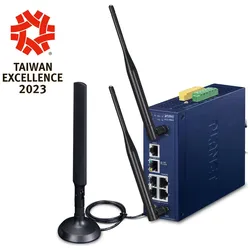 Planet Industrial 5-Port GE LoRaWAN WLAN Gateway LCG-300W-EU, Router, Blau