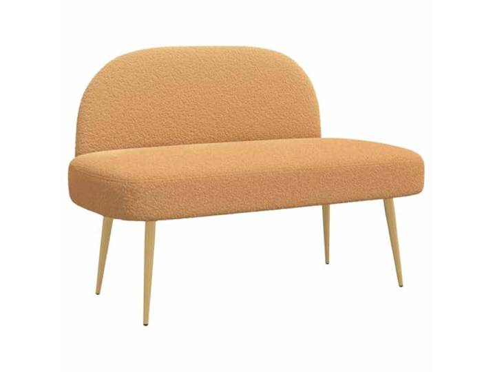 HKTMGDNG Gepolsterte Bank mit Rückenlehne Beige 110x60x76 cm Bouclé Moderne Polsterbank aus weichem Bouclé für Schlafzimmer, Flur und Wohnzimmer. Elegante Metallbeine bieten stabilen Halt.