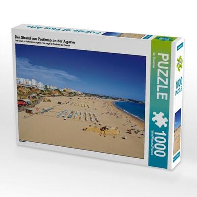 CALVENDO Puzzle Der Strand von Portimao an der Algarve | 1000 Teile Lege-Größe 64x48cm Foto-Puzzle für glückliche Stunden