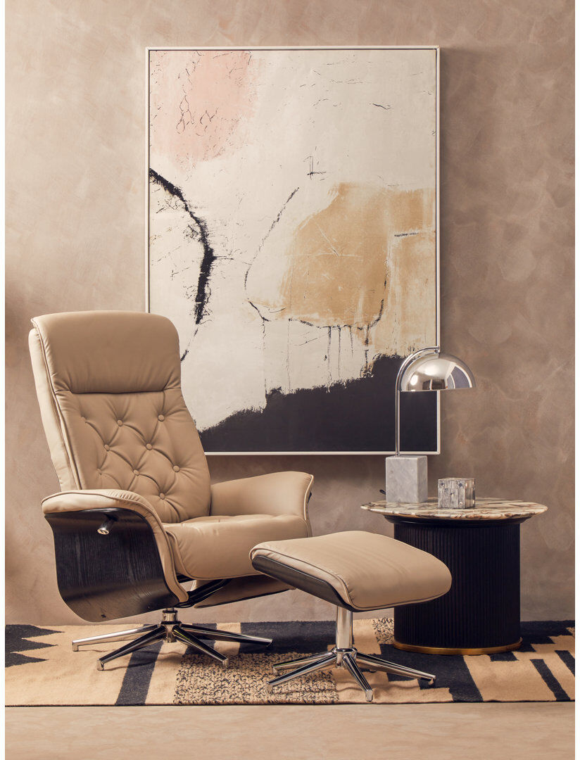 George Oliver Zora 83cm Wide Swivel Standard Recliner Mink 112cm H X 83cm W X 81cm D
