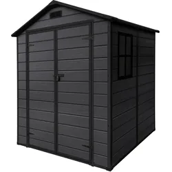 GARTENHAUS Kunststoff mit Boden 5m3 151x182x220 cm Dunkelgrau