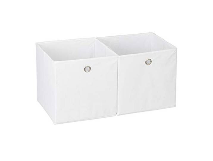 Relaxdays 4X Boîtes de Rangement\, carrées; en Tissu\, Cubique\, 30x30x30 cm\, Blanc