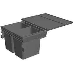 Ninka Abfalltrennsystem Set eins2fünf KB 600/NL 400 mm dunkelgrau, Abfalleimer, Grau
