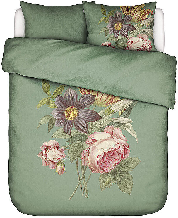 ESSENZA Satin Bettwäsche 2x  70x90cm / 200x200cm MADIA Basil Green olive EG