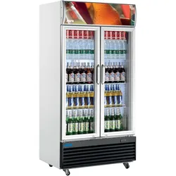 Saro Getränkekühlschrank mit Werbetafel - 2-türig / Modell GTK 800; VE: 1