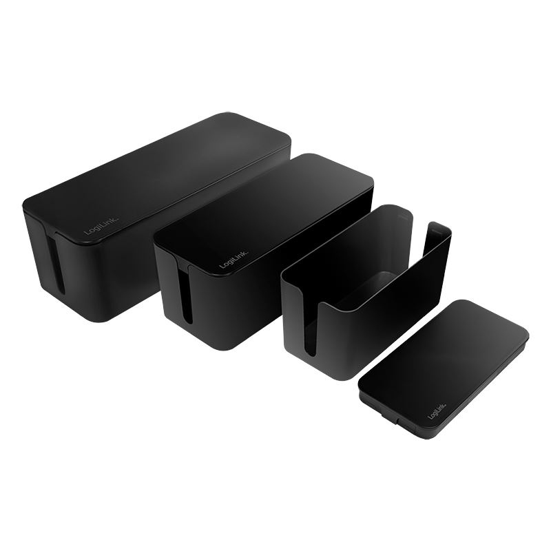 Logilink Kabelbox-Set, 3 Größen, schwarz