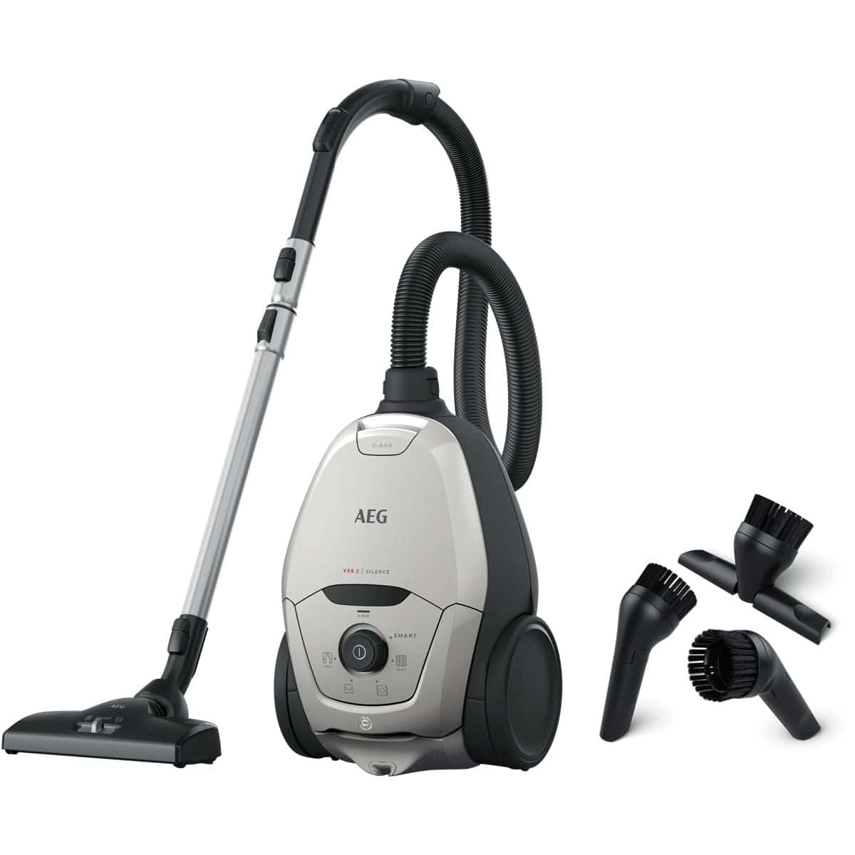 AEG VX82-1-2MG Silence Bodenstaubsauger mit Staubbeutel 600 W HEPA (Grau) 900 258 506
