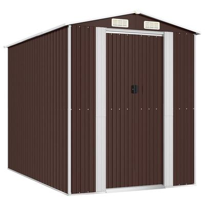 Helloshop26 - Gartenhaus Geräteschuppen Geräteschuppen robust dunkel 192 x 274 x 223 cm verzinkter Stahl braun 02_0022318