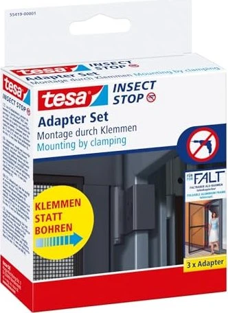 Tesa Fliegengitter Adapter für FALT Tür 55415 anthrazit