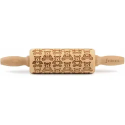 Folkroll Teddybären, junior, 23 cm, Wallholz, Braun
