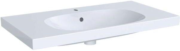 Geberit Acanto Waschtisch 500623018 90 x 48,2 cm, mit Ablagefläche, mit Hahnloch, Überlauf, weiß KeraTect