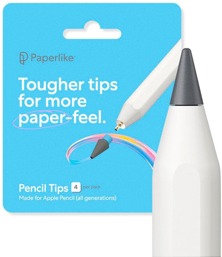Paperlike Apple Pencil Spidser til Papirtekstureret Skærmbeskytter - 4 stk - Grå