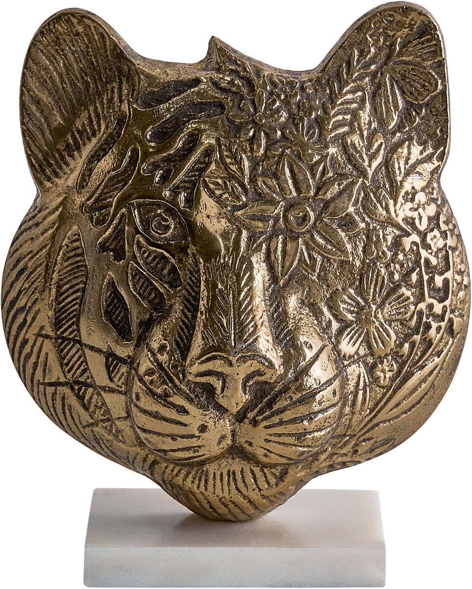 Brova Decoratief figuur tijgerhoofd ornament goud aluminium