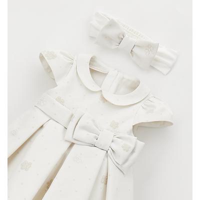 Sommerkleid MINIBANDA "BABY GIRL LAY DRESS", Mädchen, Gr. 80, EURO-Größen, weiß (sanftes weiß), 95% Polyester, 5% Elastan – 95% Baumwolle, 5% Elastan, Kleider Sommerkleid