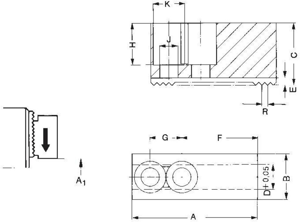 RÖHM Aufsatzbacke härtbar 90Grad 210mm 210mm (133153)