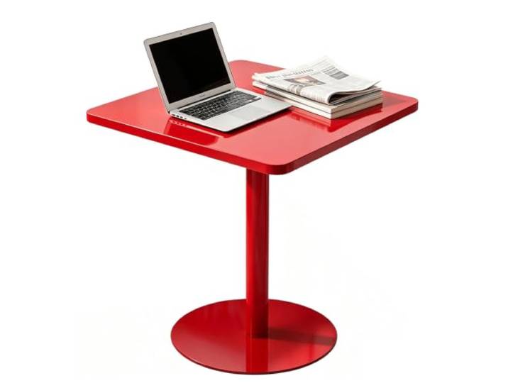 Computertisch quadratischer Beistelltisch, Bistro-Esstisch, Bartisch Kaffee-/Cocktailtisch mit Metallsockel, Tee-Snacktisch für den Balkon im Schlafzimmer(60x60x73cm)