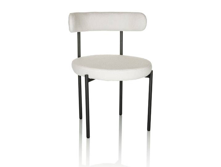 Living Chair / Dining Chair Tedio Tissu Bouclé Blanc Hjh Office