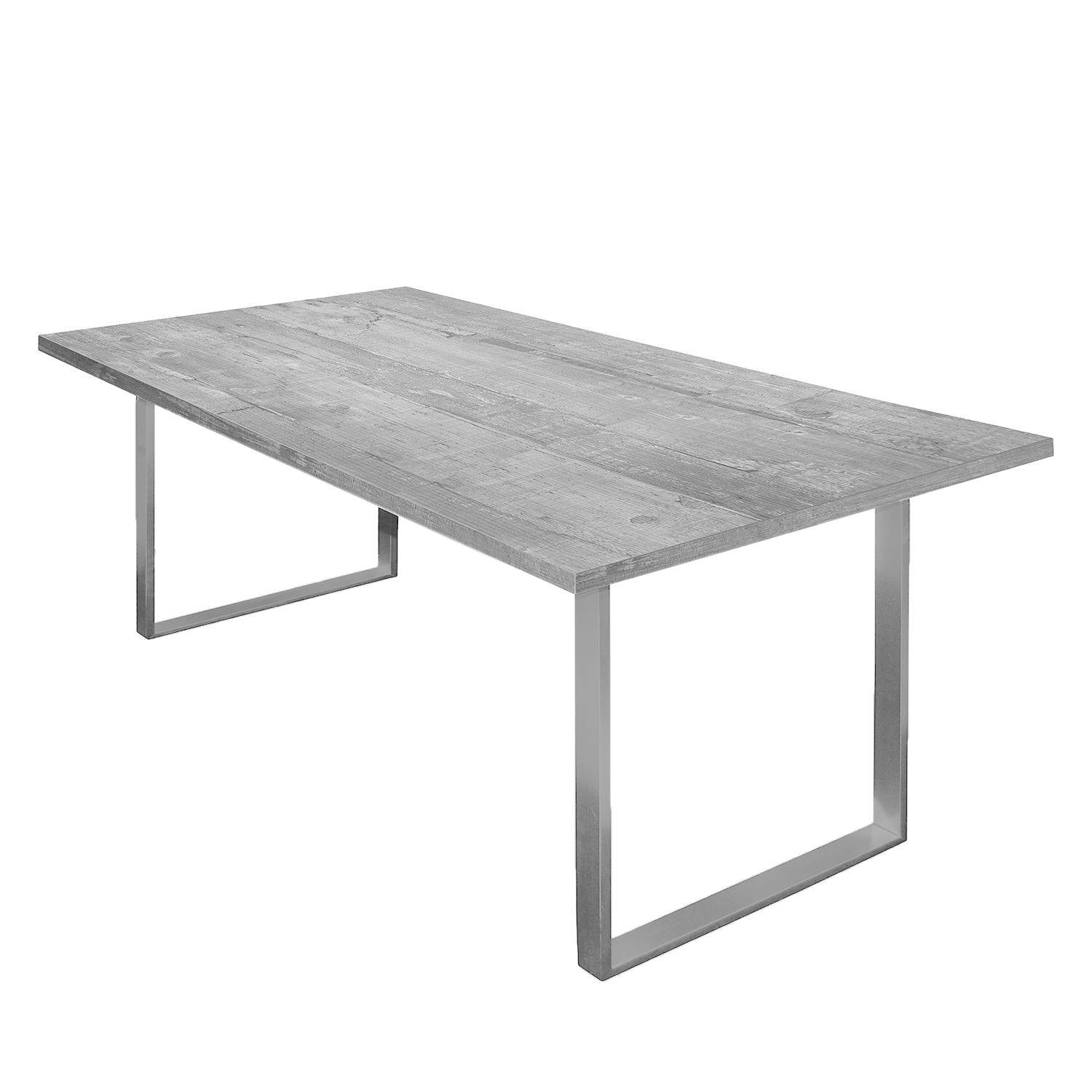 home24 Eettafel Leaf I, grijs, B/D: 200 x 100 cm