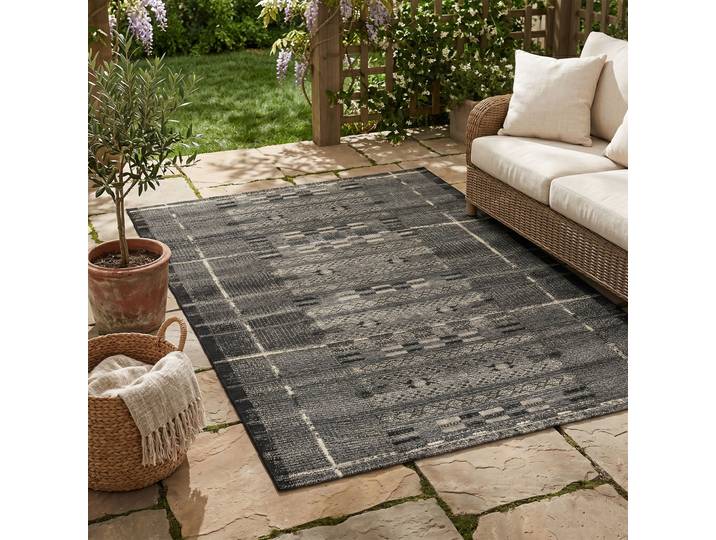 Gino Falcone Outdoor-Africa 38 rechteckig 5 mm Höhe Flachgewebe, Ethno Style, In- und Outdoor geeignet