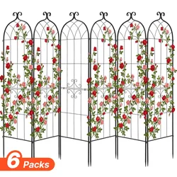 VEVOR Rankgitter, 180x52,5 cm 6er-Pack, Metall Rankhilfe mit Pulverbeschichteter Oberfläche & Verriegelungsmechanismus, Kletterhilfe, Garten Spalier, Pflanzengitter für Blumen, Gemüse & Rosen