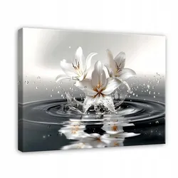LEINWAND BILDER Abstrakt Blumen Grau Modern Leinwandbild 120x80