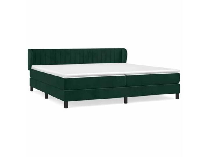 PUGYNBK Boxspringbett aus Samt, Dunkelgrün, 200 x 200 cm Verstellbares Kopfteil, Taschenfedern, mittlere Festigkeit, weicher Schutz