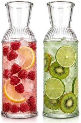 Bormioli Rocco Italian Heritage Glass Carafe Inspired By Italian Majolica - 2-Piece