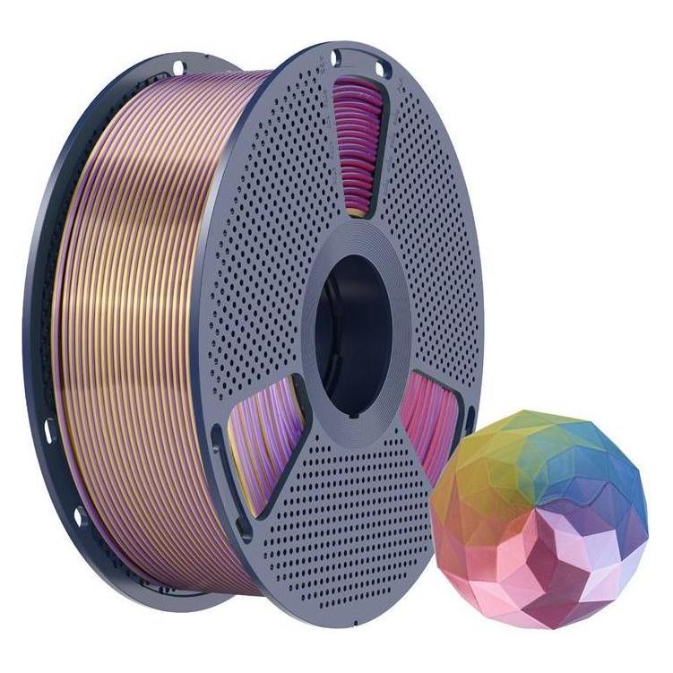Sunlu PLA+ Silk Vierfarben-Filament (blau-lila-rot-gold) (PLA+, 1000 g) (PLA+ Silk FC BPRG)