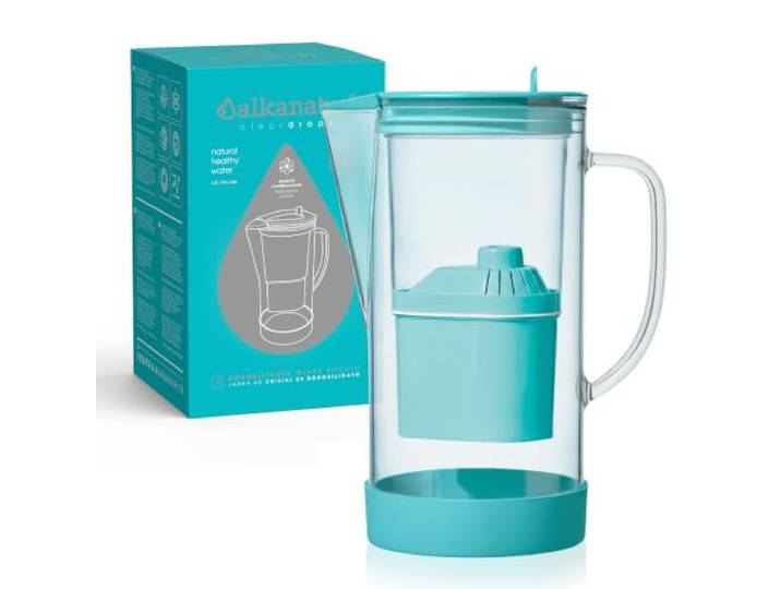 Wasserfilterkanne 1.4 L Mit Magnesium + Alkalische Filterkanne Trinkwasser BPA Frei + Filtert Leitungswasser + Ionisiert Und Wasserstoff Technologie + Für Haushalt Und Küche + Made In Europe