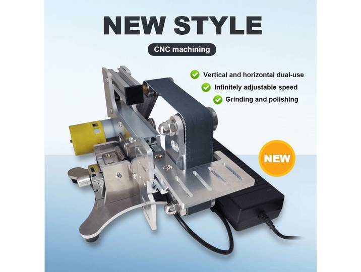 Mini ponceuse à bande TUNGFULL 533x30mm, machine de polissage et de ponçage multifonctionnelle pour bricolage, outil de ponçage électrique de table pour la maison avec support pour tissu de ponçage.
