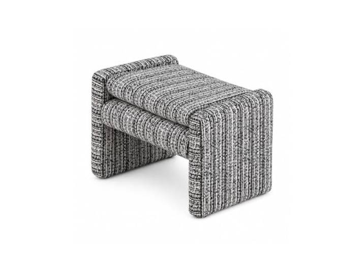 Mmt00go Moderner Klapphocker, Gestreifter Polsterstuhl für Vanity Zusätzlicher Sitz für Eingang, Wohnzimmer, Schlafzimmer und Büro(Black)