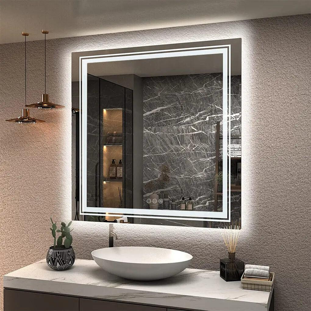 Selius LED Badkamerspiegel met Dimbare en Anti-Fog Verlichting
