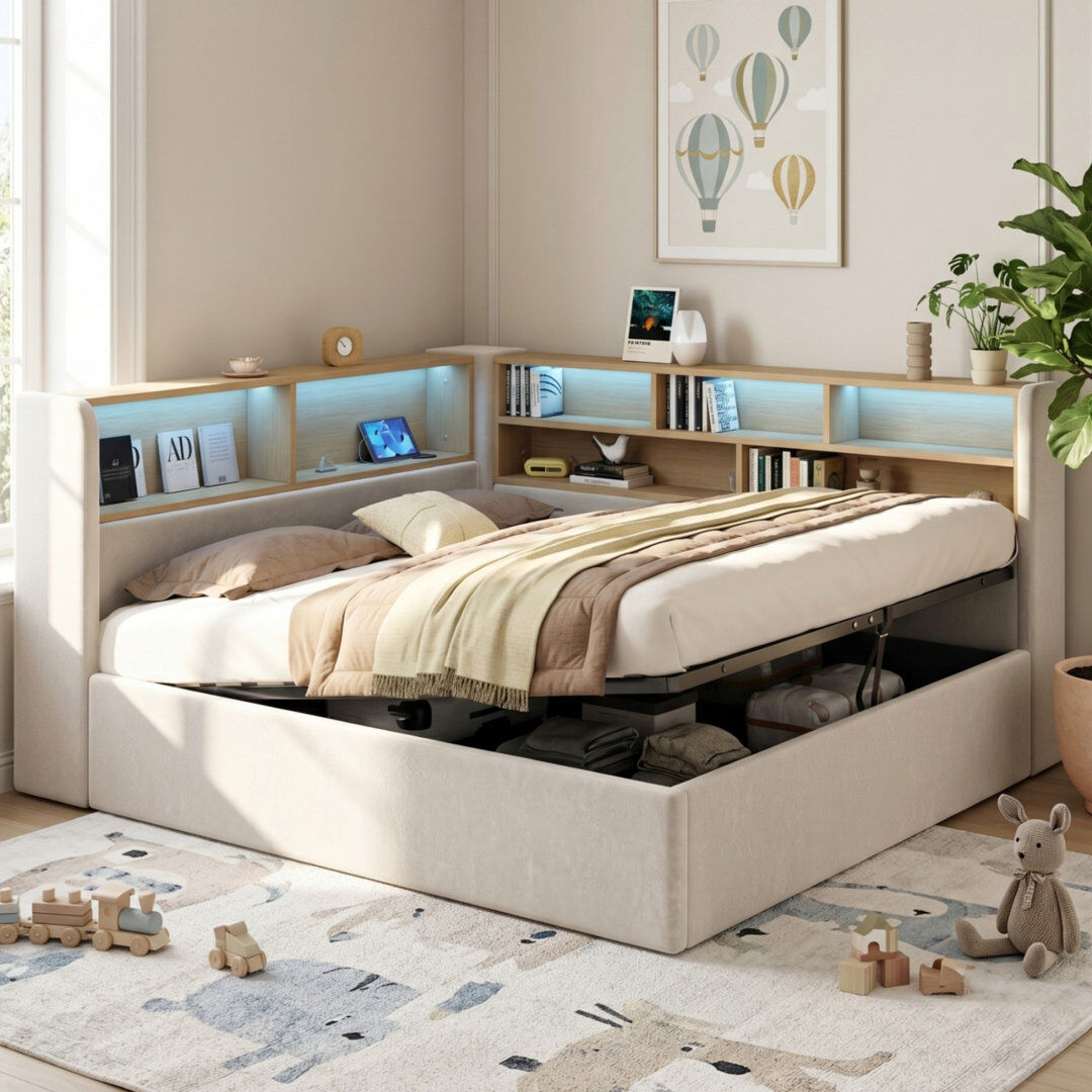 Brayden Studio Bed Frame Beige 4ft6