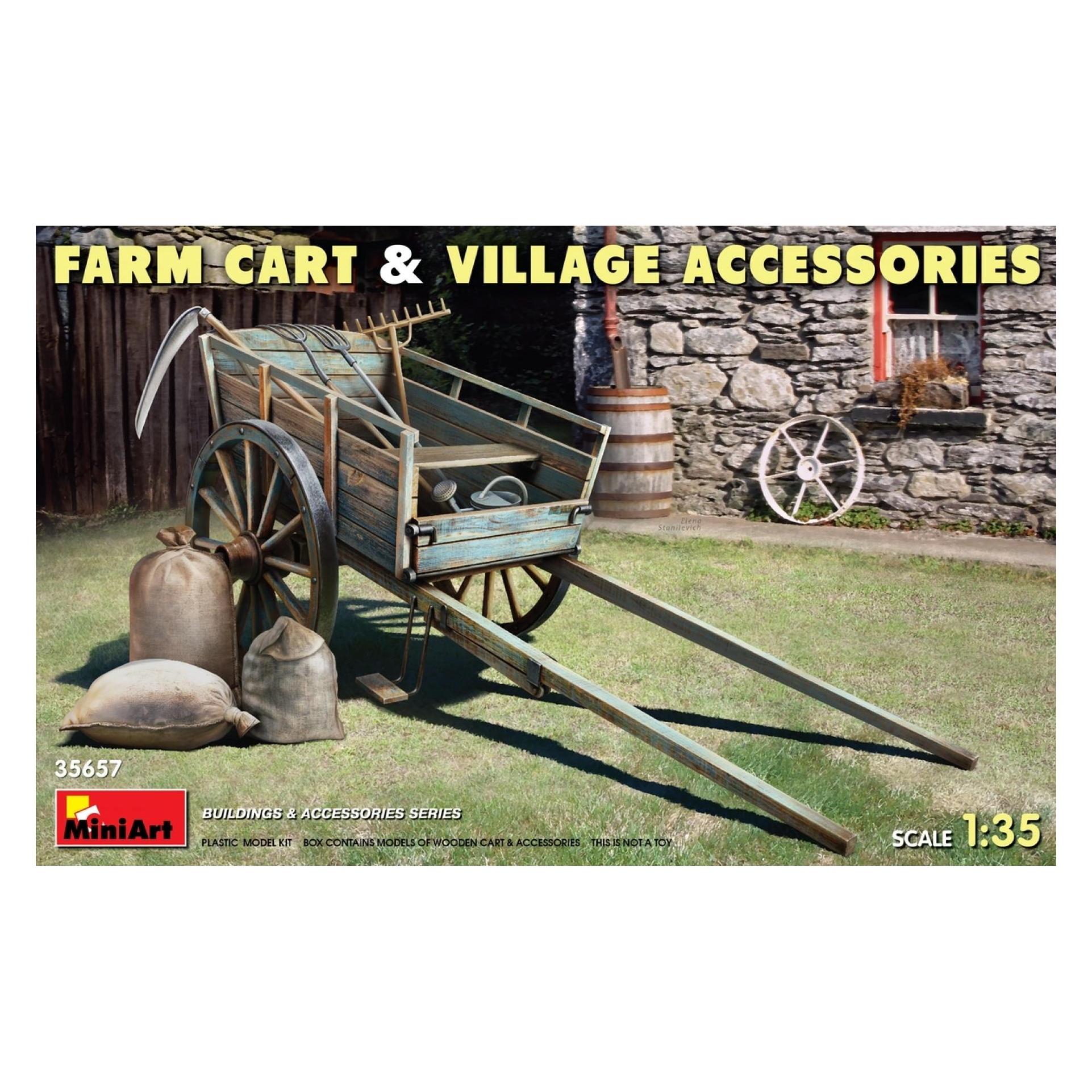 Mini art Farm Cart with Village Accessories (35657)