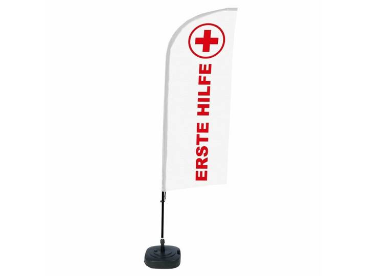 Showdown Displays Standregal Beachflag - Komplett-Set - Erste Hilfe Deutsch - Weiß/Rot/Schwarz, 1-tlg.