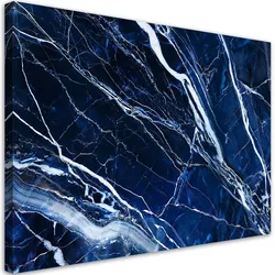LEINWANDBILD Blaue weiße Marmorstruktur 100x70cm
