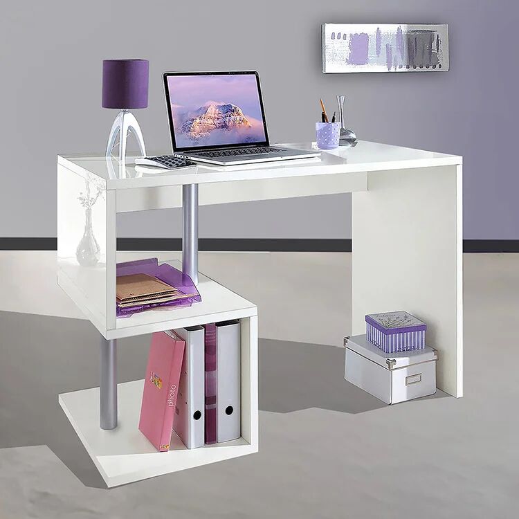 garneroarredamenti Scrivania ufficio 100x50cm bianco lucido ErgoDesk