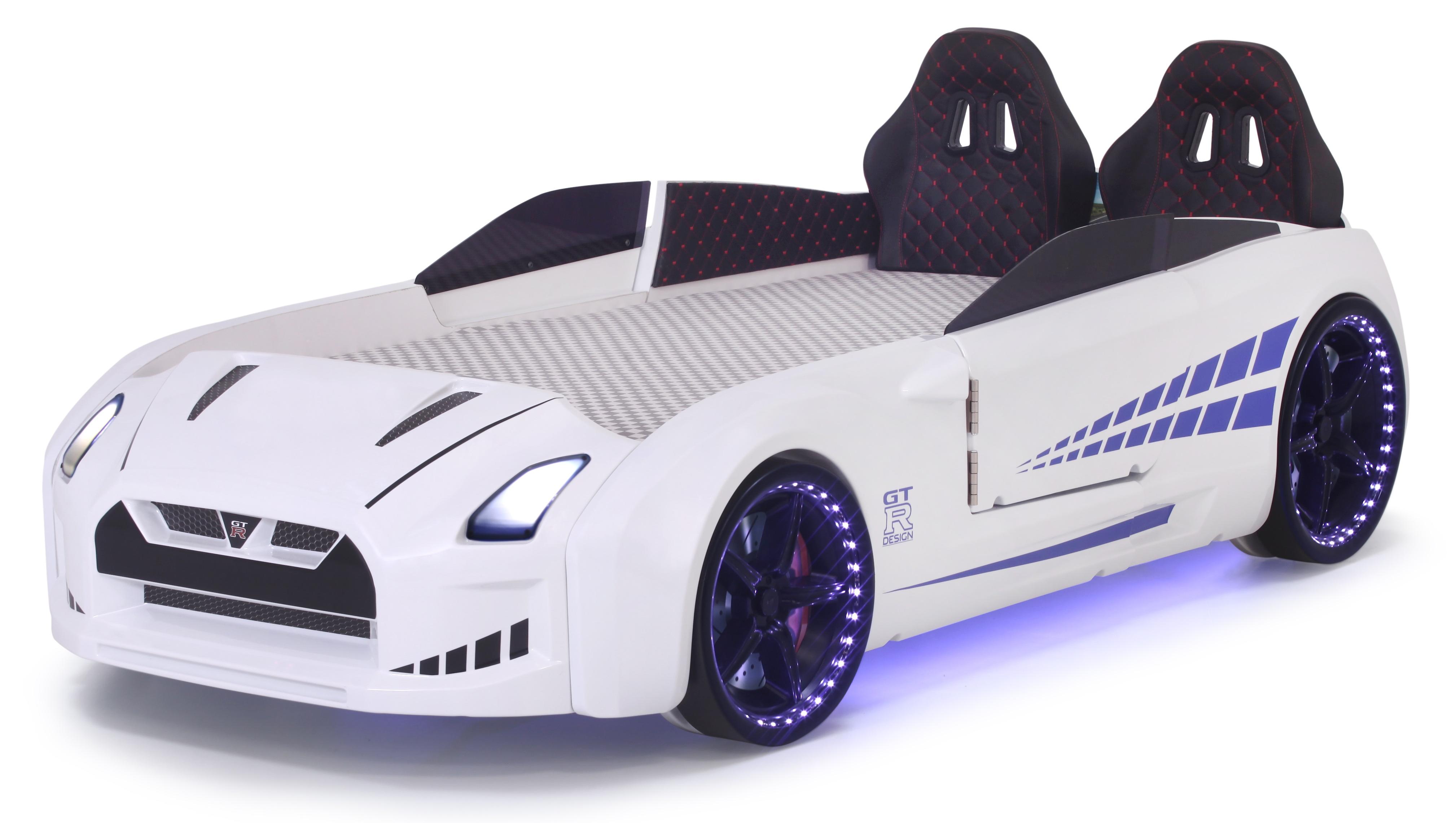 Kinder Autobett GT-V mit Türen Inkl. Bluetooth in Weiß