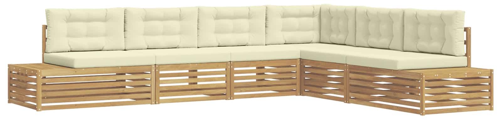 7-teiliges Outdoor-Sofaset, weiß
