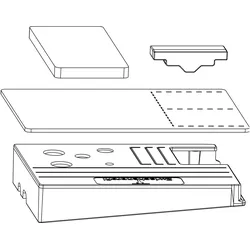 Maco, Zubehör Türbeschlag, HS Dichtungsplatten-Set m.Entwässerung, Zwischenprofil 115, rechts,silber