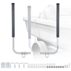 VEVOR Bootsanhängerführungen 1016 mm / 1219 mm Höhe, 0-13 cm Einstellbare Bereite, Anhängerführung aus Hochfestem Stahl mit PVC-Rohren, Passend für Skiboote Fischerboote Kleine Segelboote