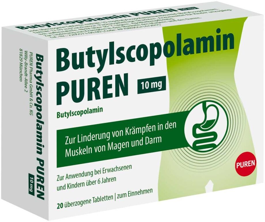 Butylscopolamin Puren 10 Mg überzogene Tab. 20stk