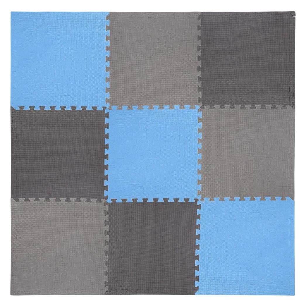 One Faltmatte für Training HMS MP10, hellgrau-blau-dunkelgrau, 60x60x1,0 cm, 9-teilig (1 cm) (17-63-083)