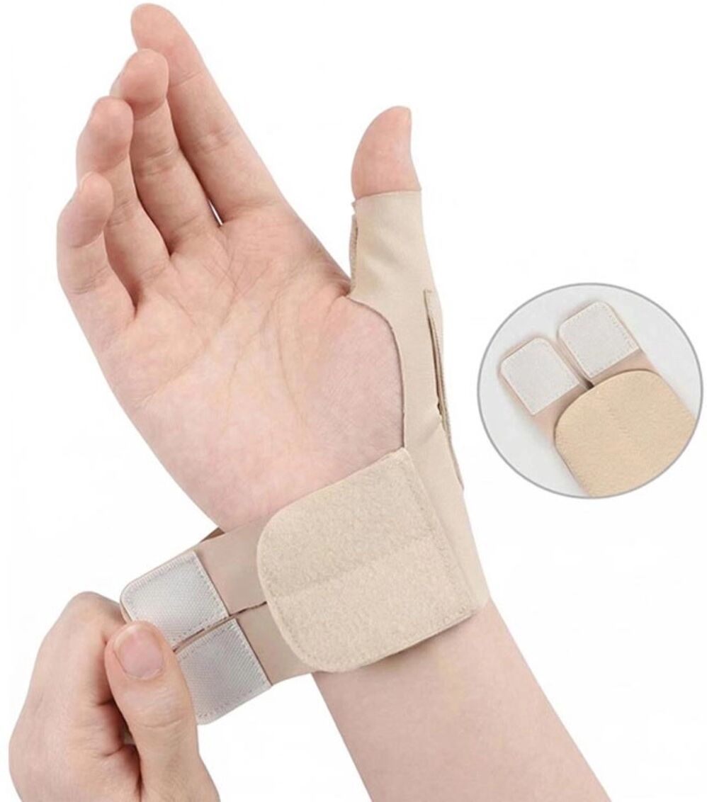 INF Elastische Sehnenscheiden-Handgelenkbandage im 2er-Set, atmungsaktives Nylon, verstellbare Daumenstütze M Schwarz