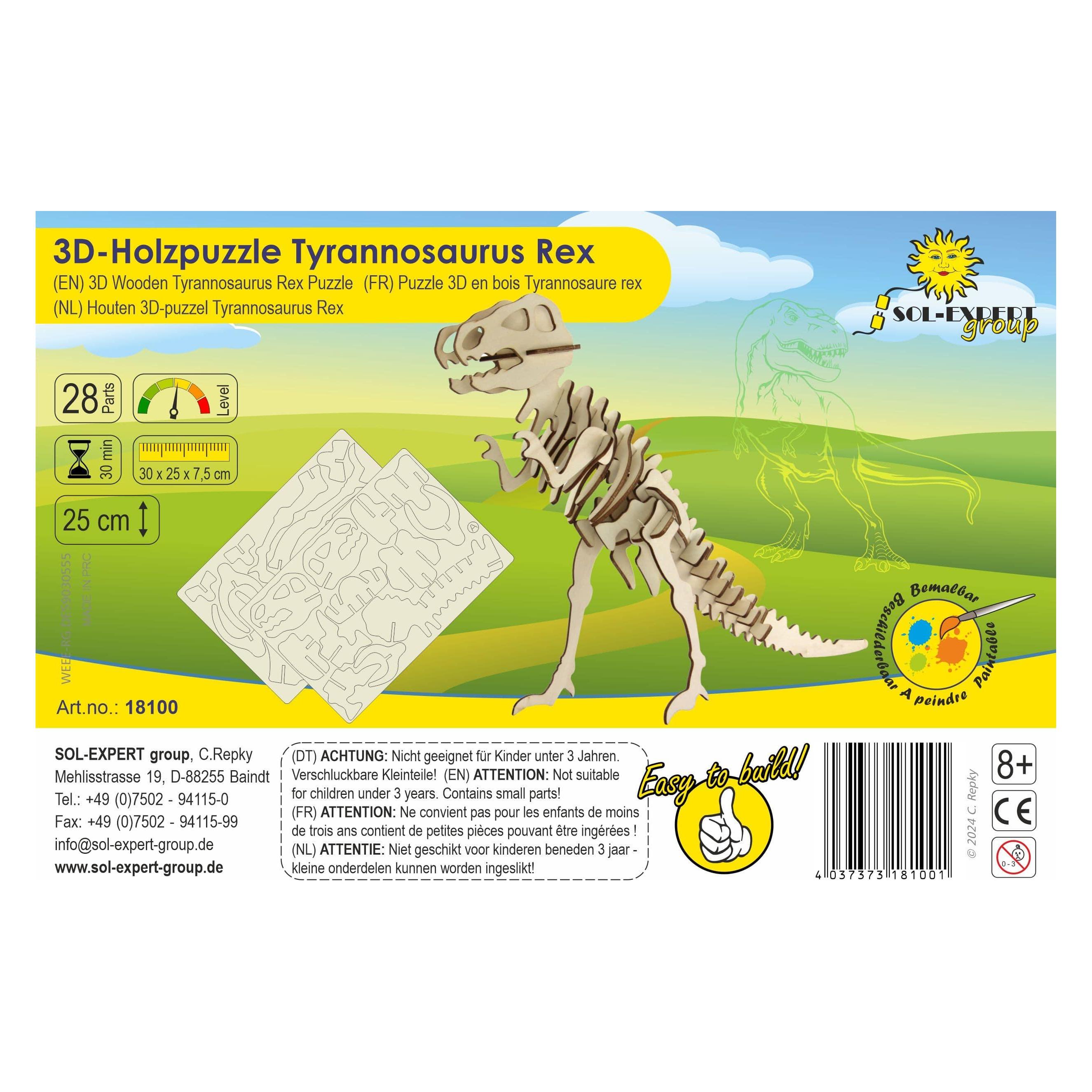 Sol-Expert 3D Holz Puzzle Tyrannosaurus Rex (18100)