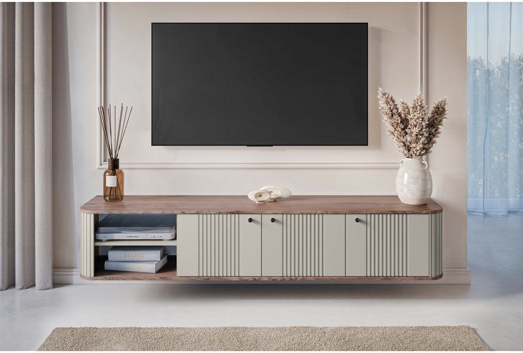 Ivy Bronx Dayzee TV Stand for TVs up to 55" Cashmere/Nut/Black 55"